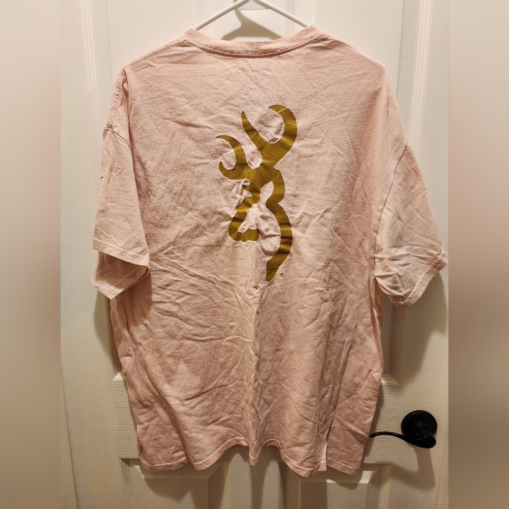 Browning Pink Tee with Gold Logo *K899.17
